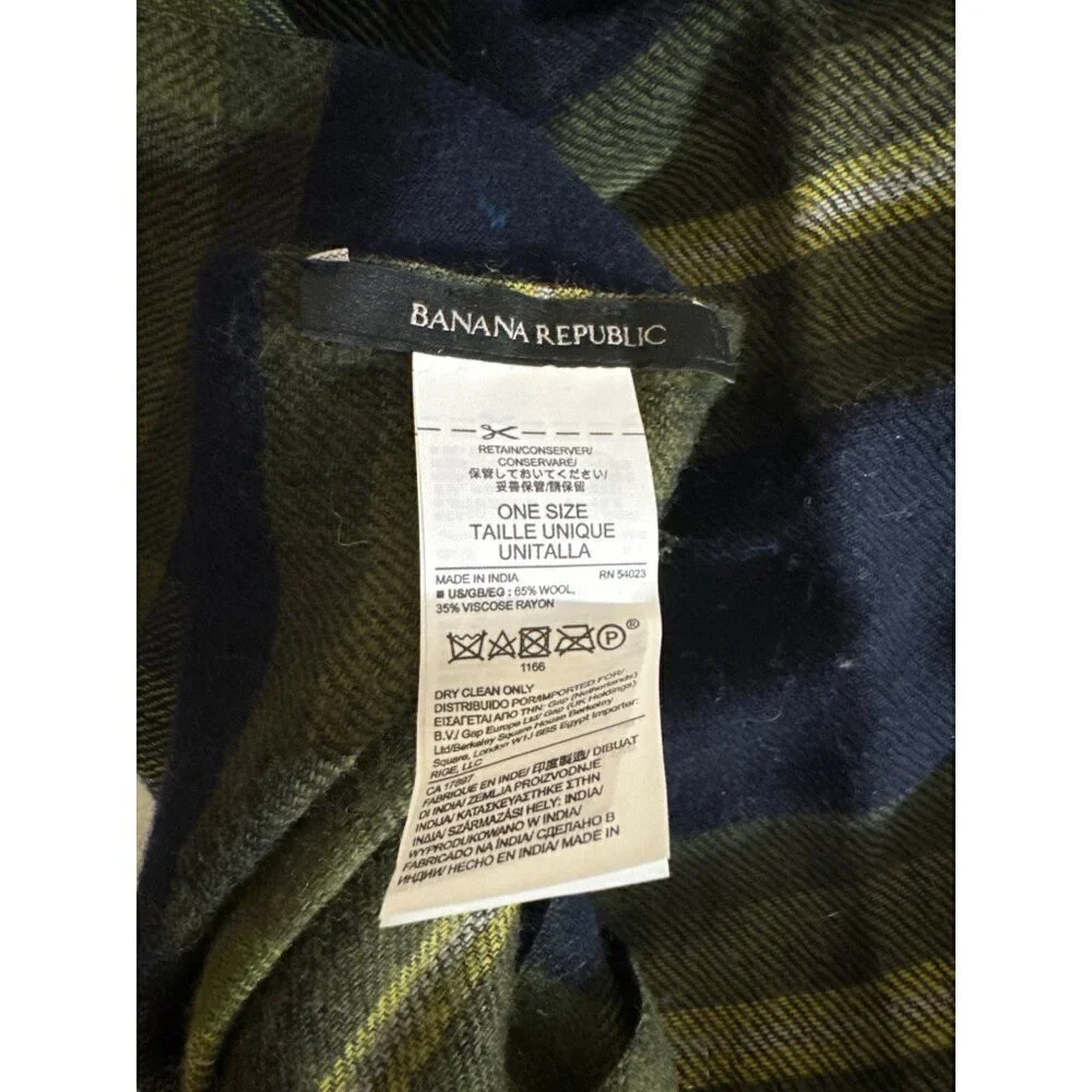 Banana Republic Plaid Scarf Shawl Wrap OS